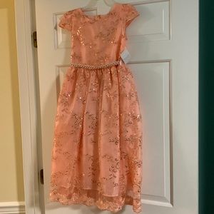 Formal peach dress with beautiful details